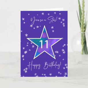 11th Birthday Shining Star for Tweens or Teens Card