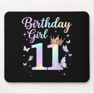 11th Birthday Shirt for Girls 11 Year Old Mouse Mat