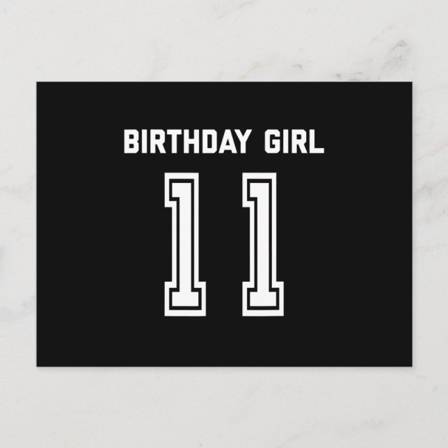 11th Birthday Shirt Gift 11 Years Old Girl Postcard (Front)