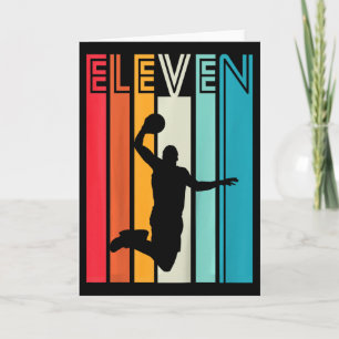 11th Birthday Sketll Lover Gift 11 Years Old Retro Card