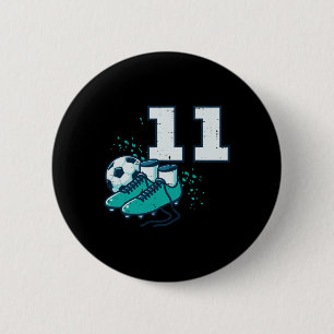 11th Birthday Soccer Byll Shoes Footbyll 11 Year B 6 Cm Round Badge