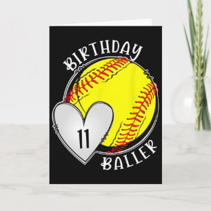11th Birthday Softll Girl Eleven Year Old Softll P Card