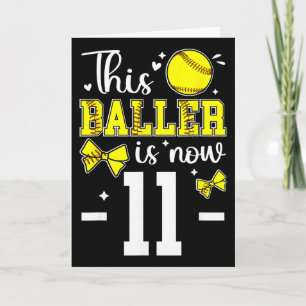 11th Birthday Softll Girl Eleven Year Old Softll P Card