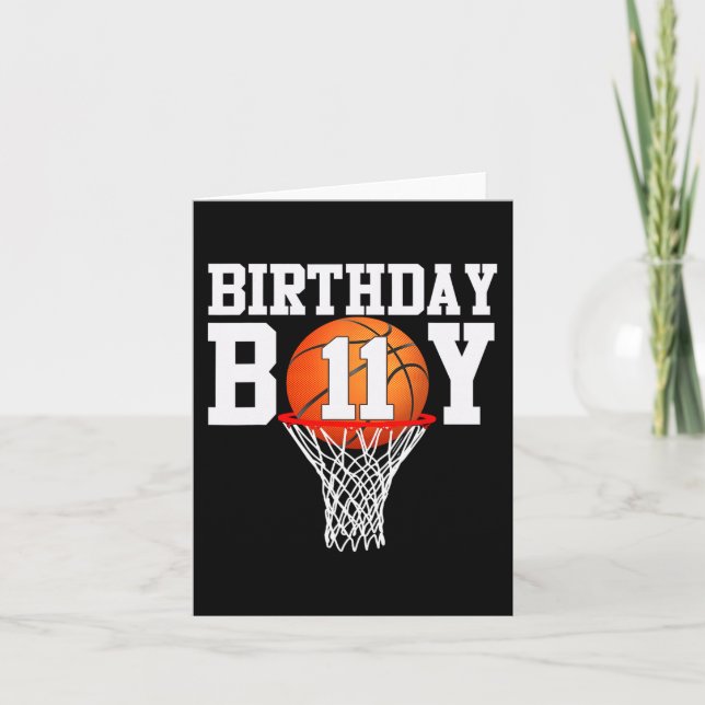 11th Birthday Sport 11 Years Old Basketball 11 Boy Card (Front)