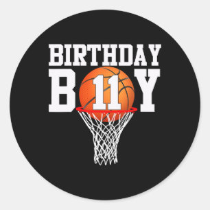 11th Birthday Sport 11 Years Old Basketball 11 Boy Classic Round Sticker
