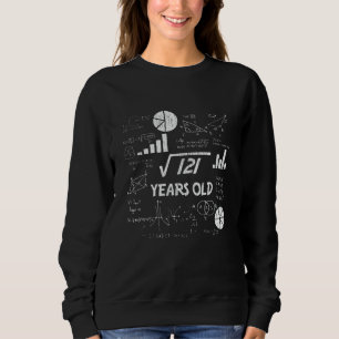 11th Birthday Square Root Math 11 Years Old Bday Sweatshirt