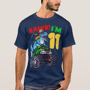 11th Birthday TRex Monster Truck T-Shirt