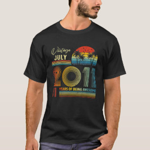 11Th Birthday Vintage July 2011 11 Years Old Gifts T-Shirt