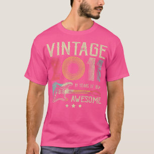 11th Birthday Womens Mens Vintage Awesome 2011 Gui T-Shirt
