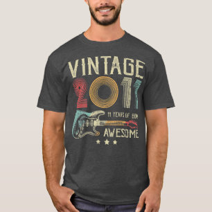 11th Birthday Womens Mens Vintage Awesome 2011 Gui T-Shirt