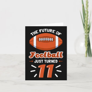 11th Football Birthday Party Player Sports Lover T Card