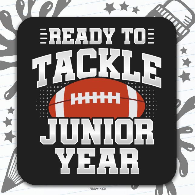11th Grade Football Ready To Tackle Back to School Square Sticker (Creator Uploaded)