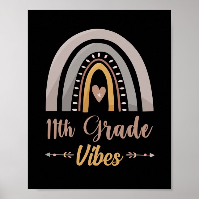11th Grade Vibes Eleventh Grade Back to School Poster (Front)