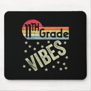 11th Grade Vibes Shirt Retro 80s Teacher Kids Back Mouse Mat