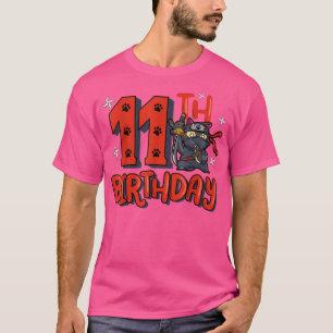 11th Ninja Birthday Boy 11 Year Old Samurai Bday P T-Shirt