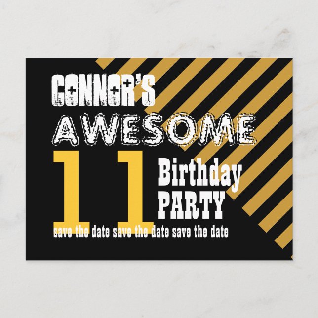 11th or Any KIDS Birthday Save the Date T11Z Announcement Postcard (Front)