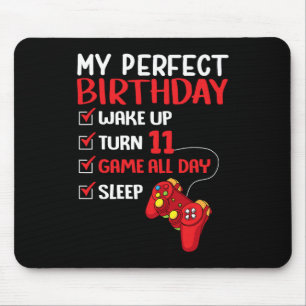 11th Perfect Birthday Gaming 11 Years Old Gamer Bo Mouse Mat