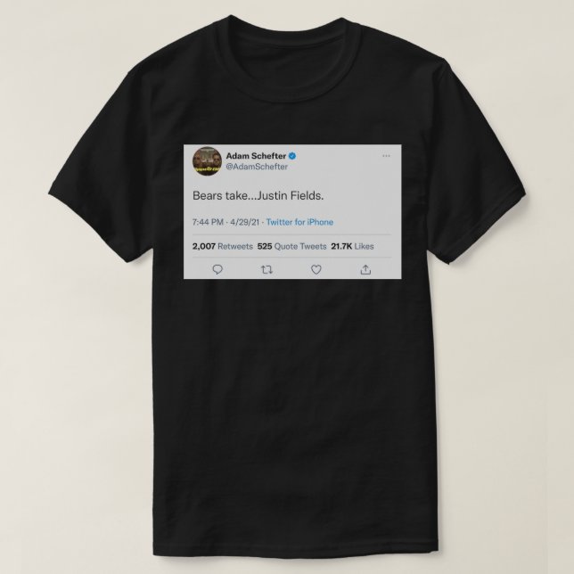 11th Pick Justin Fields  Sticker T-Shirt (Design Front)