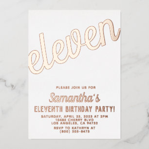 11th Rose Gold Birthday