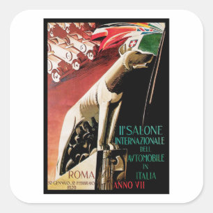 11th Salone Internazionale Automobile ~ Roma Square Sticker