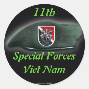 11th Special forces Green Berets flash nam Sticker