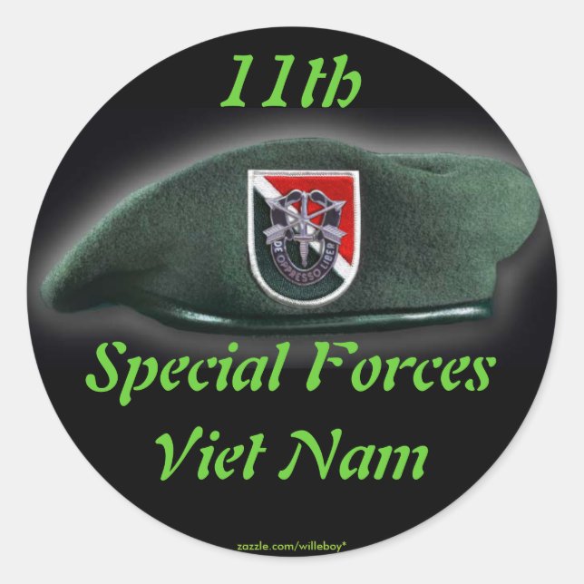 11th Special forces Green Berets flash nam Sticker (Front)