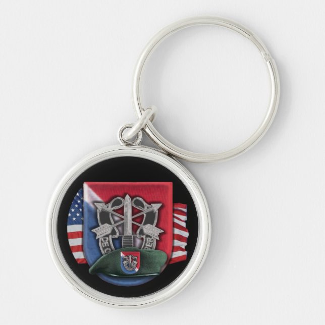 11th special forces group green berets Keychain (Front)