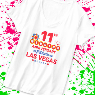 11th Wedding Anniversary Couples Las Vegas Trip T-Shirt