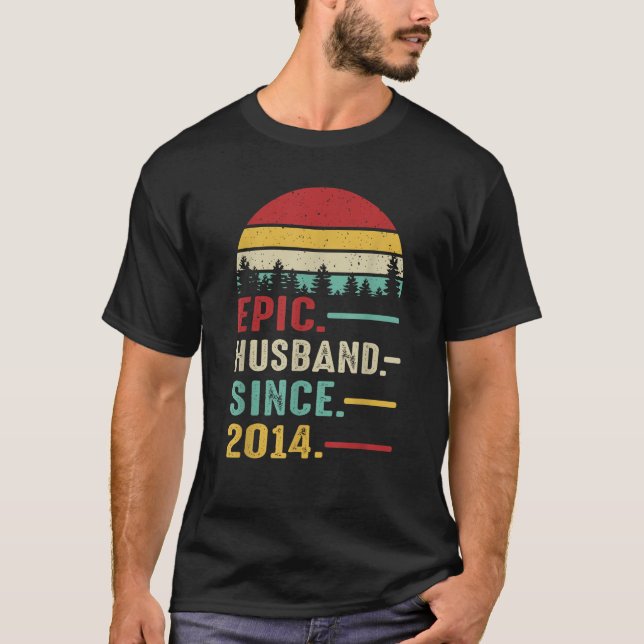 11th Wedding Anniversary for Him Epic Husband Sinc T-Shirt (Front)