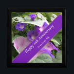 11th Wedding Anniversary,  Gift Box<br><div class="desc">This unusual heart gift box . has been designed for a couples eleventh wedding anniversary, traditionally steel, the flower alternative being Morning Glory. With this in mind I have used my image of gorgeous purple Morning Glory and editable text, perfect to hold a special gift for a couple, husband or...</div>