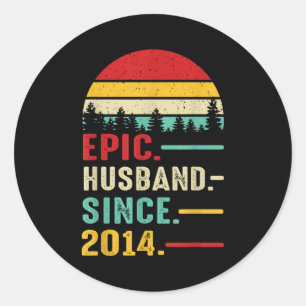 11th Wedding Anniversary Him Epic Classic Round Sticker
