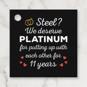 11th Wedding Anniversary I - Steel Funny Couple Favour Tags