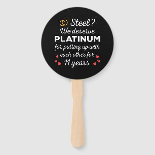11th Wedding Anniversary I - Steel Funny Couple Hand Fan