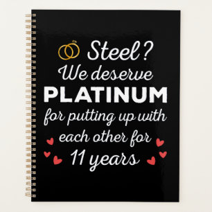 11th Wedding Anniversary I - Steel Funny Couple Planner