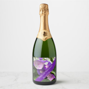 11th Wedding Anniversary,  Sparkling Wine Label