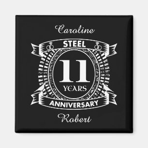 11TH wedding anniversary steel Magnet