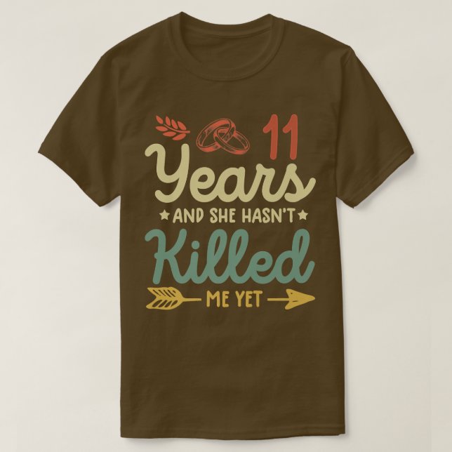 11th wedding anniversary  tee matching couples 11  (Design Front)