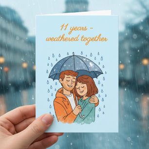 11th wedding anniversary Together 11 years Card