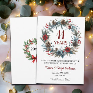 11th Wedding Anniversary Winter Save The Date