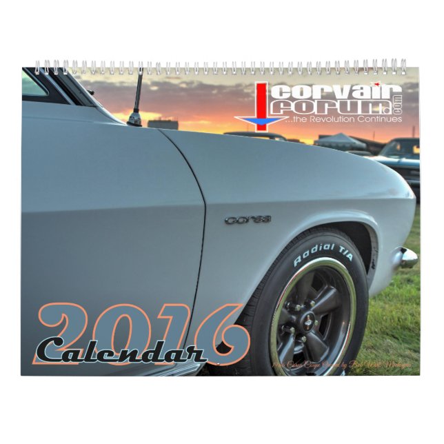 11x14.5 CorvairForum Wall Calendar (Back)