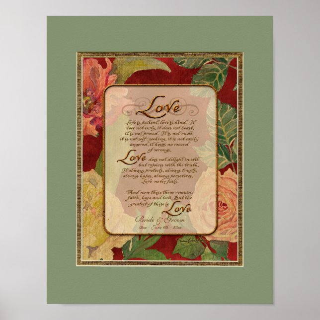 11x14 Anniversary, Love Chapter 1 Corinthians 13 Poster (Front)