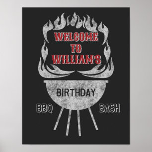 11x14 BBQ Birthday Party Welcome Sign & Poster