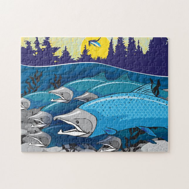 11x14 Fishing Puzzle for Colorblind People (Horizontal)