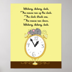 11x14 Hickory Dickor Dock Rhyme Kids Room Wall Art