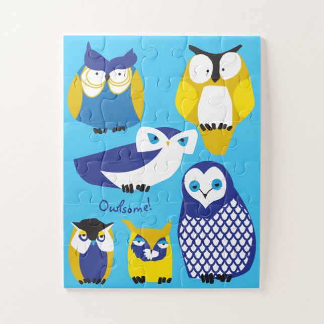 11x14 Kids Kooky Owls Puzzle for Colorblind Kids (Vertical)