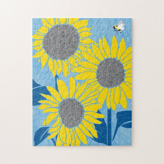 11x14 Sunflower Puzzle for Colorblind People (Vertical)
