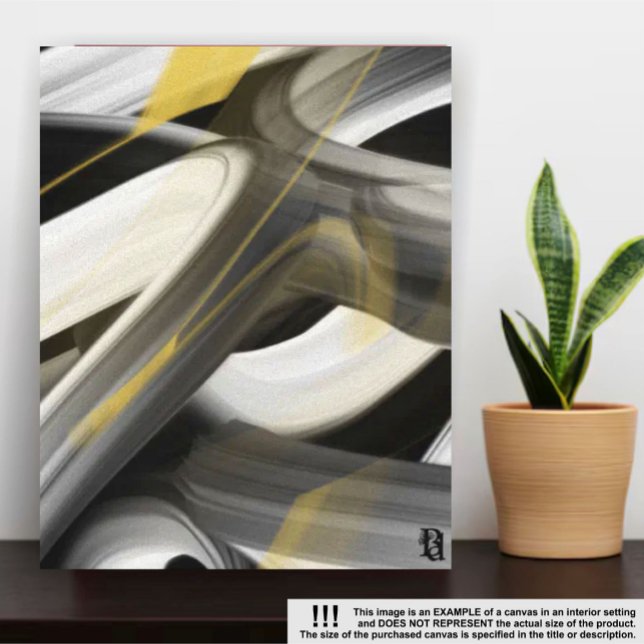 11x14" Trend Abstract Art Canvas Black White Gold (Creator Uploaded)