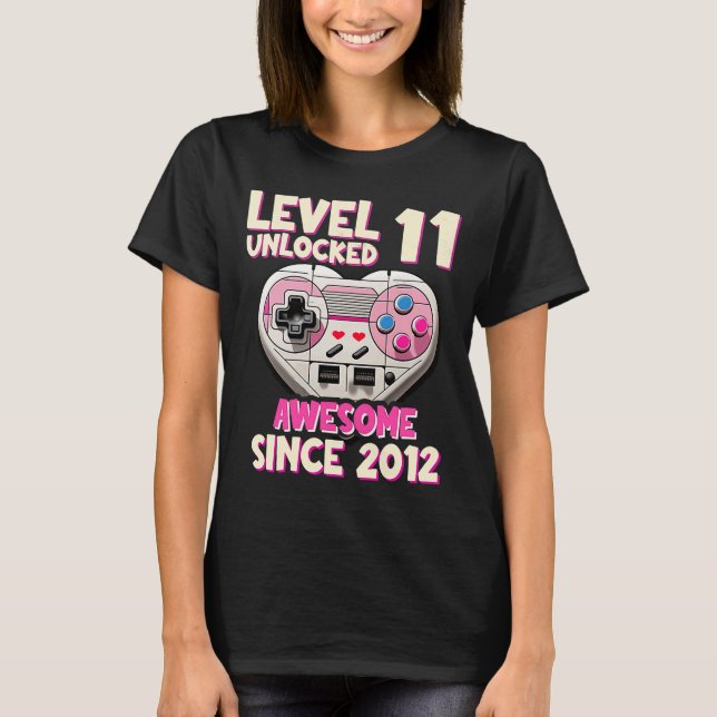 11yr BDay Girl  Gamer 11th 11 Year Old Birthday 20 T-Shirt (Front)