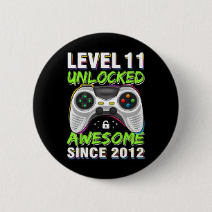 11yr Bday Son Boy Funny Gamer 11th 11 Year Old Bir 6 Cm Round Badge