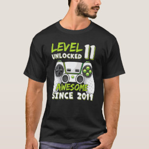 11yr Bday Son Boy Funny Gamer 11th 11 Years Old Bi T-Shirt